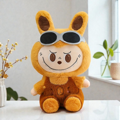 Мягкая игрушка "Labubu" комбинезон с капибарой, 35см
