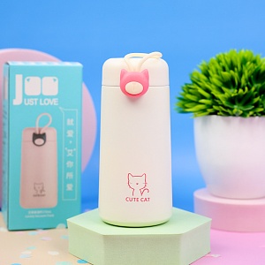 Термос "Cute Cat" белый, 270мл оптом