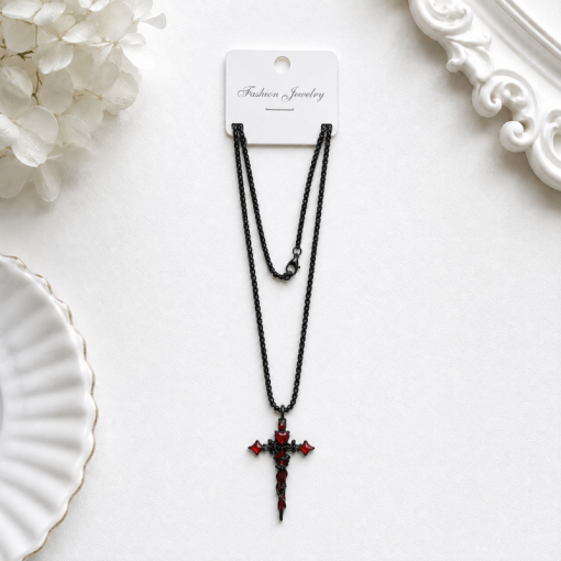 Кулон "Dark cross" black style, 1шт