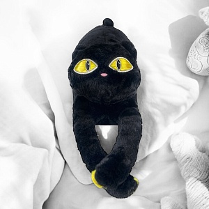 Мягкая игрушка "Котик с лапками" черный, 70см 