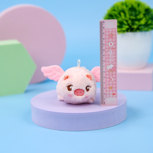 Мягкая игрушка "Заводная Свинка" розовый, 7см