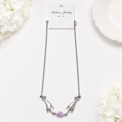 Кулон "Crystal hands" silver style, 1шт