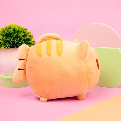 Мягкая игрушка-подушка "Котик-рыбка" коричневый, 25 см