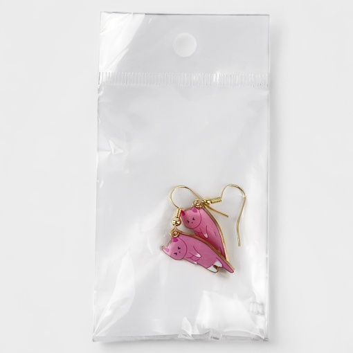 Серьги "Котики" №E5867-1, розовый