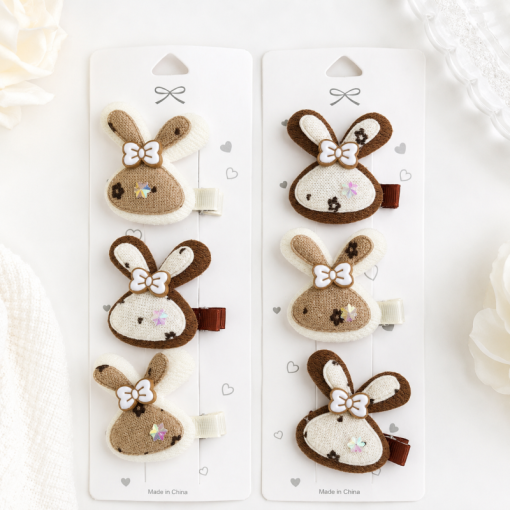 Набор заколок для волос "Cream bunny" ванильный, 3шт