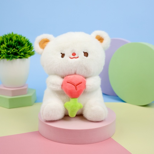 Мягкая игрушка "Мишка с цветком" 25см, в ассортименте 1 шт.