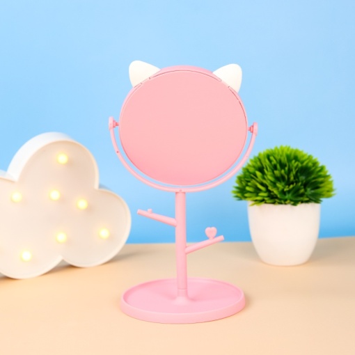 Зеркало настольное "Kitten" розовый 16,5*29,5см