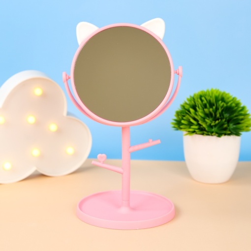 Зеркало настольное "Kitten" розовый 16,5*29,5см