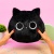 Мягкая игрушка-подушка "Кот" черный, 30 см