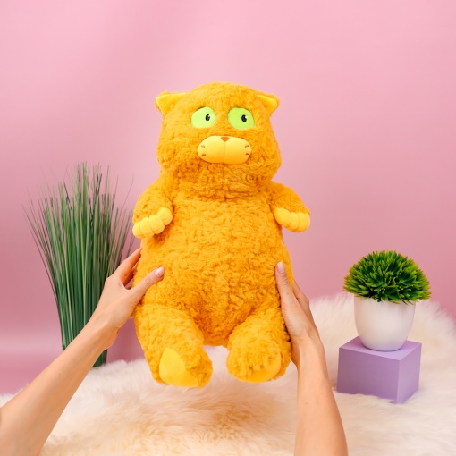 Мягкая игрушка "Смотрящий Кот", оранжевый 40см
