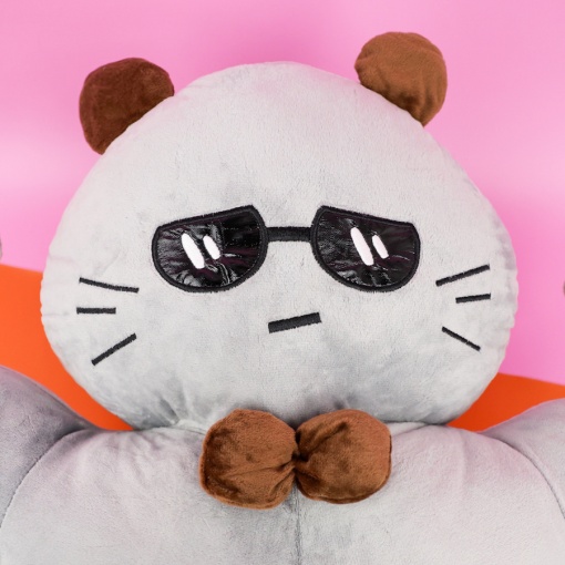 Мягкая игрушка "Кот-качок" серый, 55см