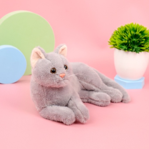 Мягкая игрушка "Кошка" серый, 30см