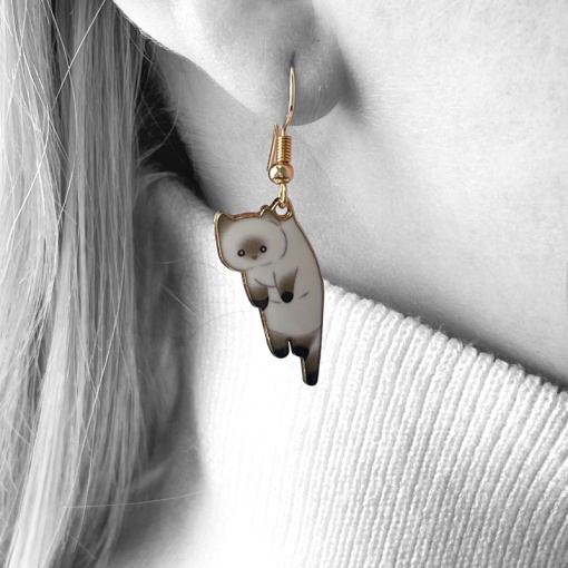 Серьги "Котики" №E5867-7, белый