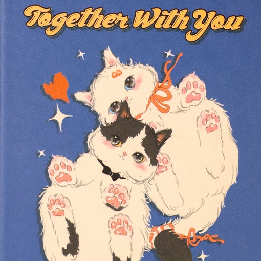 Блокнот "Cat" Together with you, синий, A7