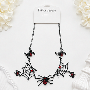 Кулон "Spider web" red, 1шт