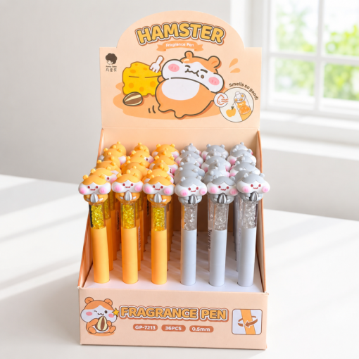 Набор ручек "Hamster" fragrance pen №7213 (синий) в шоу-боксе, 36шт