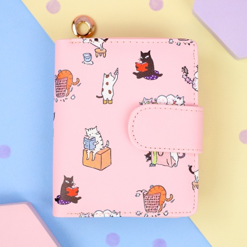 Мини-кошелек "Котейкины будни" розовый
