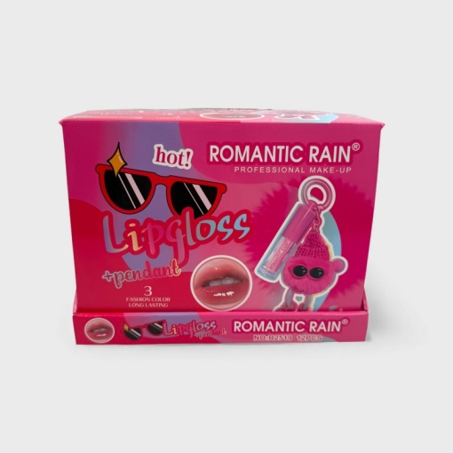 Блеск для губ "Romantic rain" пушистик, с брелком, в асс-те 1шт